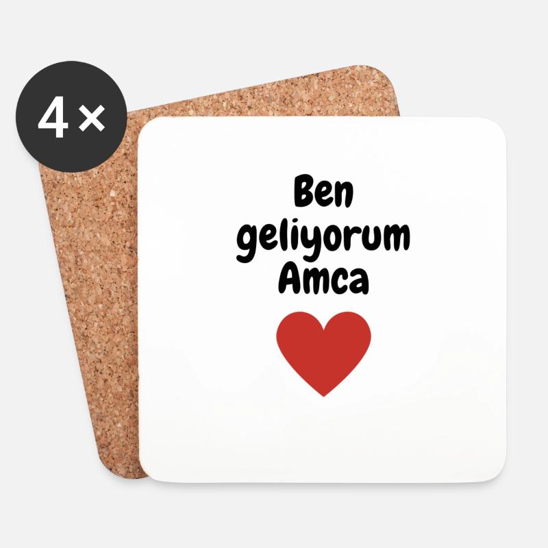 Amca Oluyorsun - Untersetzer (4er-Set) - Weiß