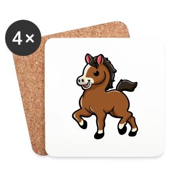 | douces chevaux | de bébé cheval Poulain - Dessous de verre (lot de 4) - blanc - Devant