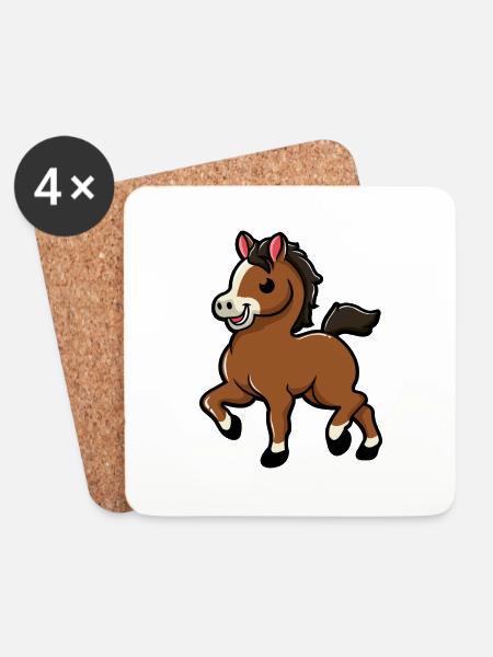 sweet horse | Baby Horse | Foal - Coasters (set of 4) - white