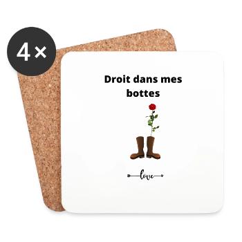 Droit dans mes bottes - Dessous de verre (lot de 4) - blanc - Devant
