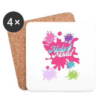 Muddy run shirt mud Matsch Lauf Team obstacle Frau - Untersetzer (4er-Set) - Weiß - Vorne