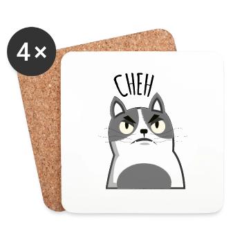 Cheh well done - Coasters (set of 4) - white - Front