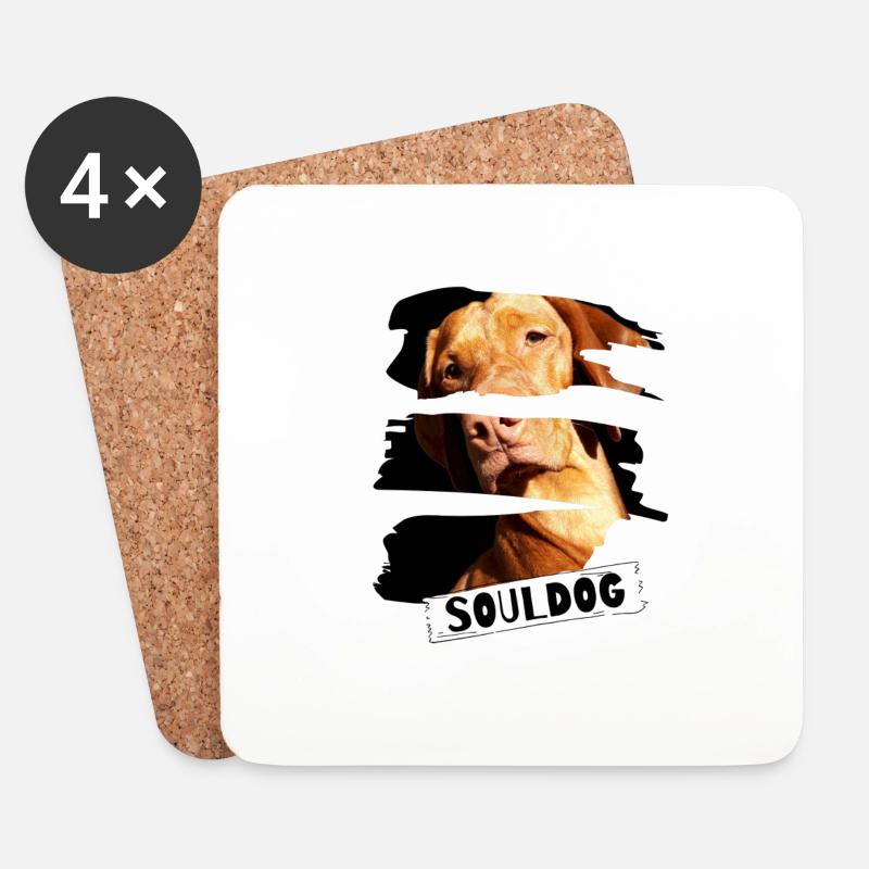 Vizsla - Souldog! - Untersetzer (4er-Set) - Weiß