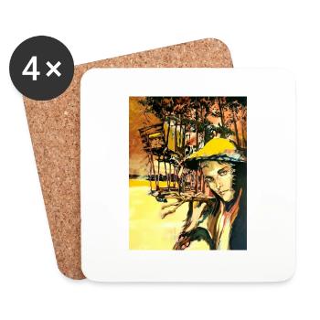Peintures d’art - Dessous de verre (lot de 4) - blanc - Devant