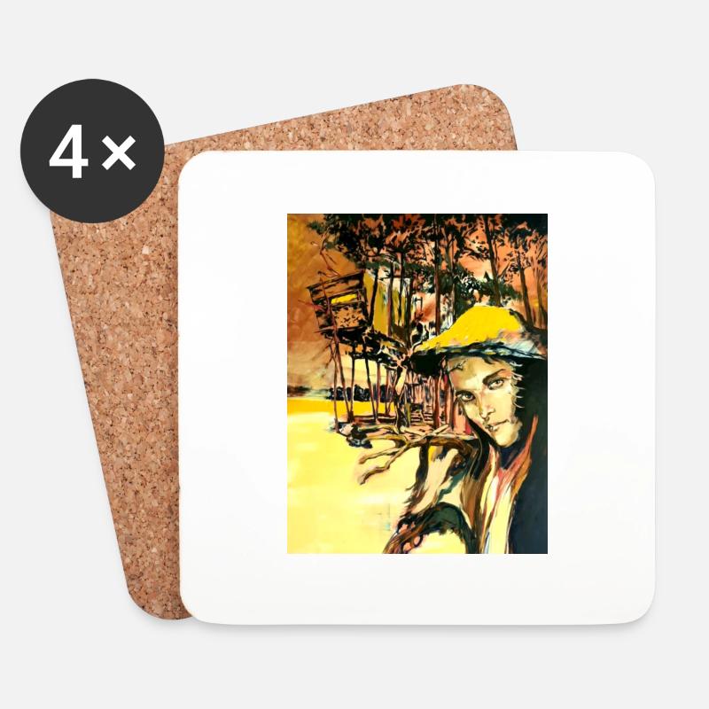 Kunst Gemälde - Untersetzer (4er-Set) - Weiß