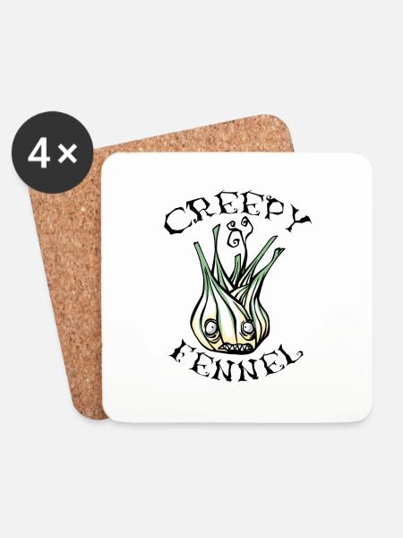 Gruseliger Fenchel - Untersetzer (4er-Set) - Weiß