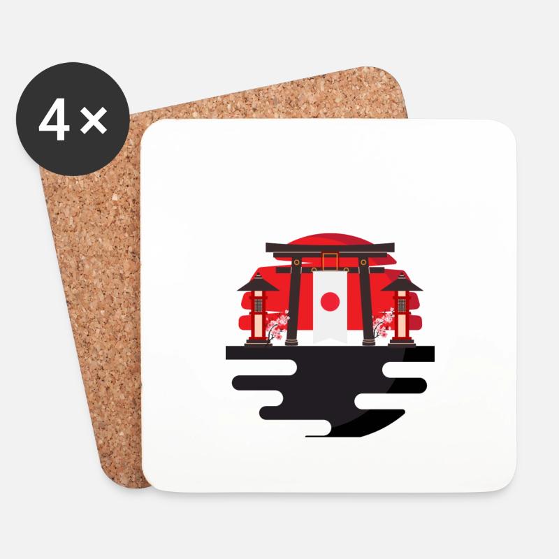 Japan - Untersetzer (4er-Set) - Weiß