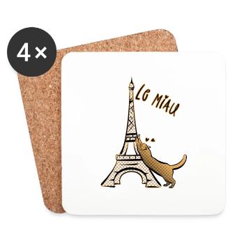 Le miau - Untersetzer (4er-Set) - Weiß - Vorne