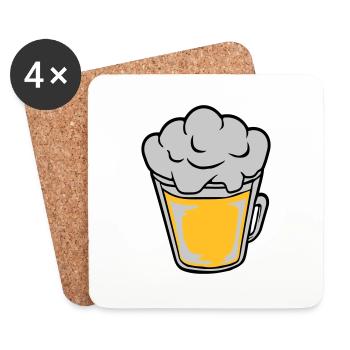 Bière comique vue d’en haut - Dessous de verre (lot de 4) - blanc - Devant