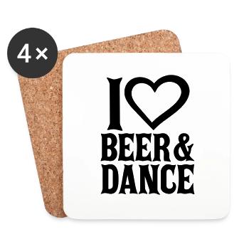 Beer and Dance Love - Coasters (set of 4) - white - Front
