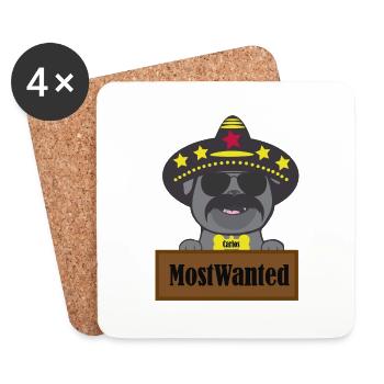 Most wanted - Untersetzer (4er-Set) - Weiß - Vorne