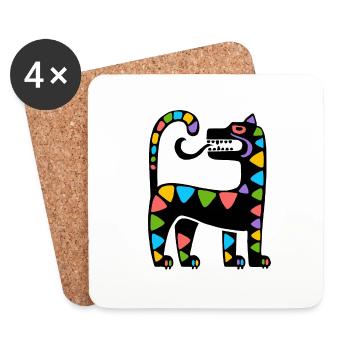 Inca Culture, Latin America - Coasters (set of 4) - white - Front