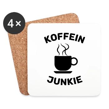 Kaffe Koffein Junkie - Untersetzer (4er-Set) - Weiß - Vorne