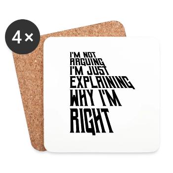 I m not arguing - Coasters (set of 4) - white - Front