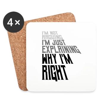 I m not arguing - Coasters (set of 4) - white - Front