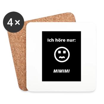 Ich höre nur - Untersetzer (4er-Set) - Weiß - Vorne