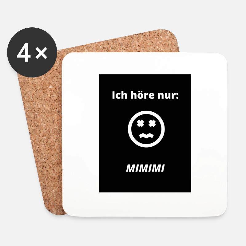 Ich höre nur - Untersetzer (4er-Set) - Weiß
