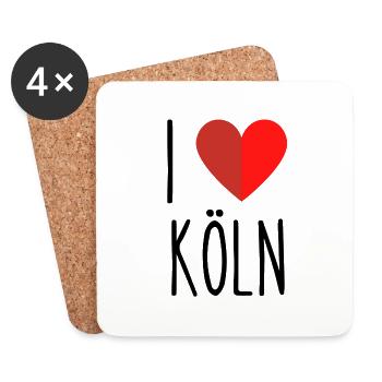 I love Köln - Untersetzer (4er-Set) - Weiß - Vorne