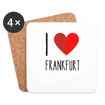 I love Frankfurt - Untersetzer (4er-Set) - Weiß - Vorne