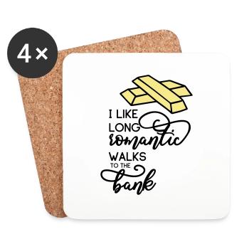GOLD LOVE MAKING MONEY STOCK EXCHANGE LOVE MOTIF - Coasters (set of 4) - white - Front
