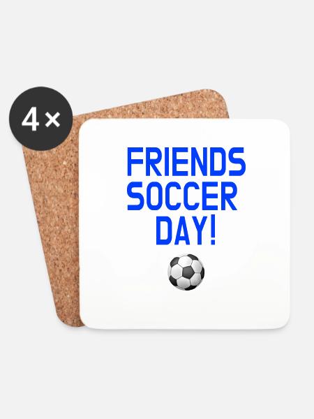 FRIENDS SOCCER DAY Gift - Untersetzer (4er-Set) - Weiß