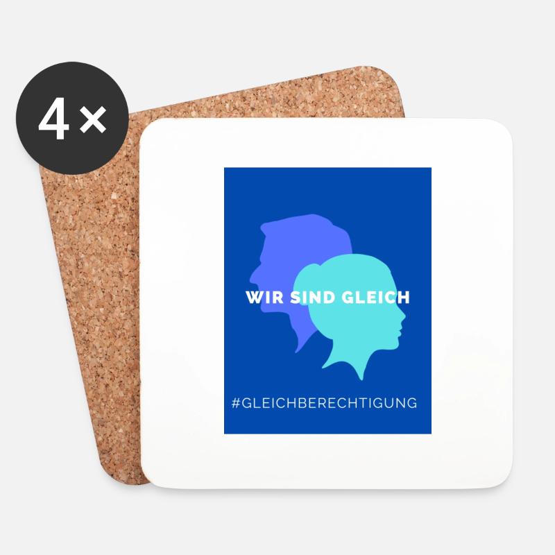 Wir sind gleich - Untersetzer (4er-Set) - Weiß