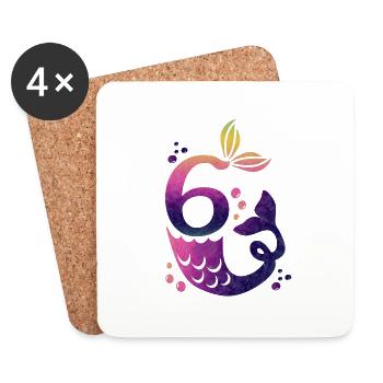 6 Sirène d’anniversaire - Dessous de verre (lot de 4) - blanc - Devant