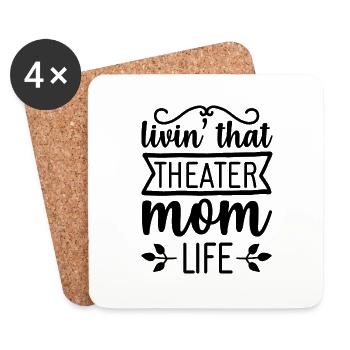 Maman de théâtre - Dessous de verre (lot de 4) - blanc - Devant