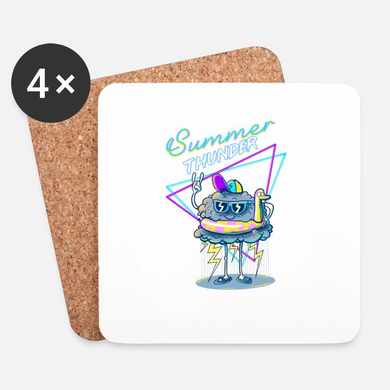 Sommersturm - Untersetzer (4er-Set) - Weiß