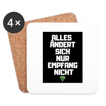 Slow W-LAN - Untersetzer (4er-Set) - Weiß - Vorne