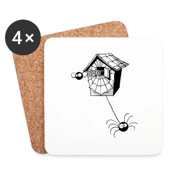 Beth l'araignée fait coucou - Dessous de verre (lot de 4) - blanc - Devant