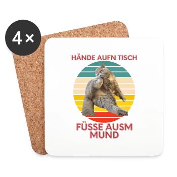 Füsse aus m Mund - Untersetzer (4er-Set) - Weiß - Vorne