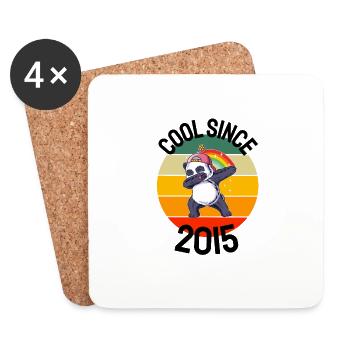 Cool Seit 2015 Retro Dabbing Panda 7. Geburtstag - Untersetzer (4er-Set) - Weiß - Vorne