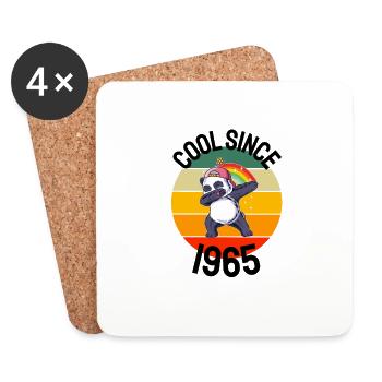 Cool Since 1965 Retro Dabbing Panda 57th Birthday - Coasters (set of 4) - white - Front