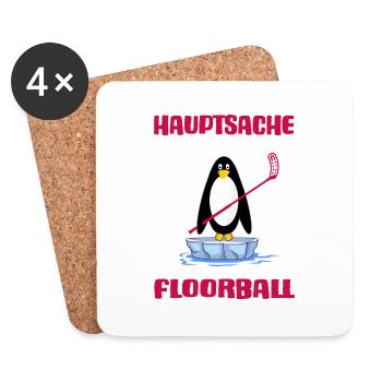 floorball floorballspieler unihockey - Untersetzer (4er-Set) - Weiß - Vorne
