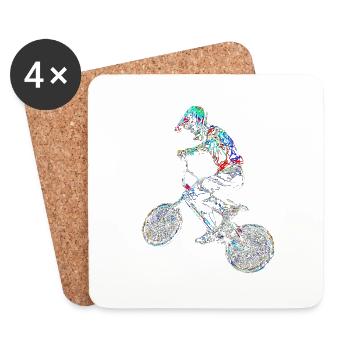 BMX - Untersetzer (4er-Set) - Weiß - Vorne