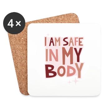I am safe lettering - Untersetzer (4er-Set) - Weiß - Vorne