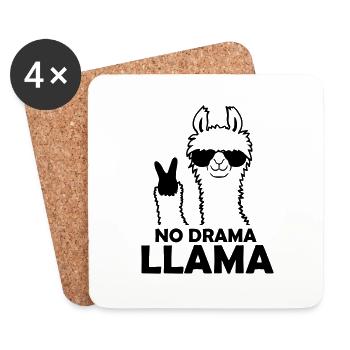 Cool No Drama Llama - Coasters (set of 4) - white - Front