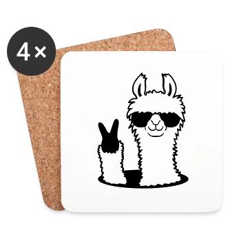 Boden No Drama Llama - Coasters (set of 4) - white - Front