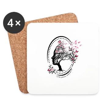 tree-bound thoughts - Coasters (set of 4) - white - Front