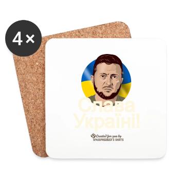 Slava Ukraini Glory of Ukraine - Coasters (set of 4) - white - Front