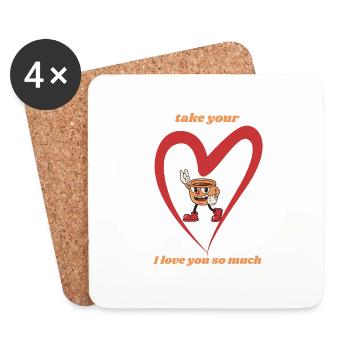 I love you so much / I love you so much....! - Coasters (set of 4) - white - Front