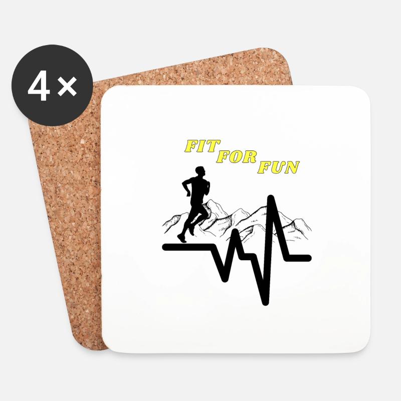 Jogging - Untersetzer (4er-Set) - Weiß