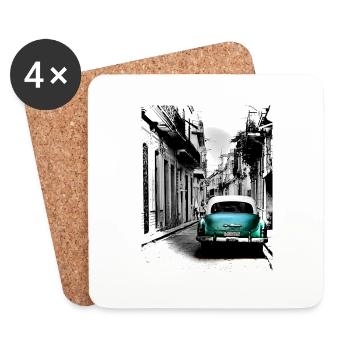 Rêve de La Havane - 3 - Dessous de verre (lot de 4) - blanc - Devant