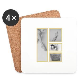 4 cadres partie corps femme - Dessous de verre (lot de 4) - blanc - Devant