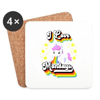 I Love Mondays Unicorn - Coasters (set of 4) - white - Front