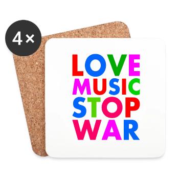 Stop war - Untersetzer (4er-Set) - Weiß - Vorne