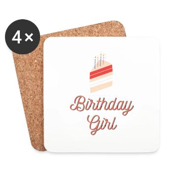 Birthday Girl - Chemise pour tous les enfants d’anniversaire! - Dessous de verre (lot de 4) - blanc - Devant