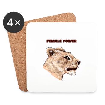 FEMALE POWER - Coasters (set of 4) - white - Front