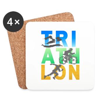 TRI ATH LON - Untersetzer (4er-Set) - Weiß - Vorne